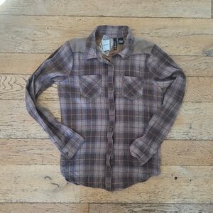 NWT Vintage Cotton Tilly's Full Tilt Brown Plaid Button-Down Shirt grunge skate